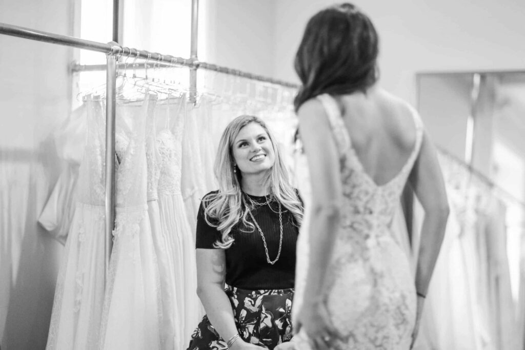Wedding dress shopping with Julie Sabatino: Expert wedding stylist and consultant.
